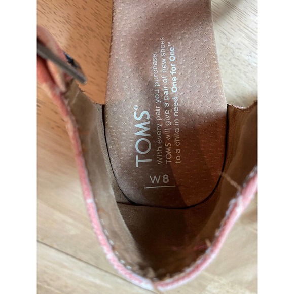 Toms Women’s Size 8 Dusty Rose/Ivory Southwestern Aztec Cork Wedge Heel Sandals - Picture 10 of 12